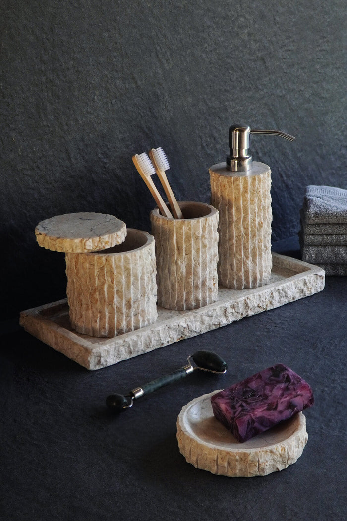 Bali Furniture – Marbela Bathroom Accessories Set Of Five – The Marbela Bathroom Accessories Set Of 