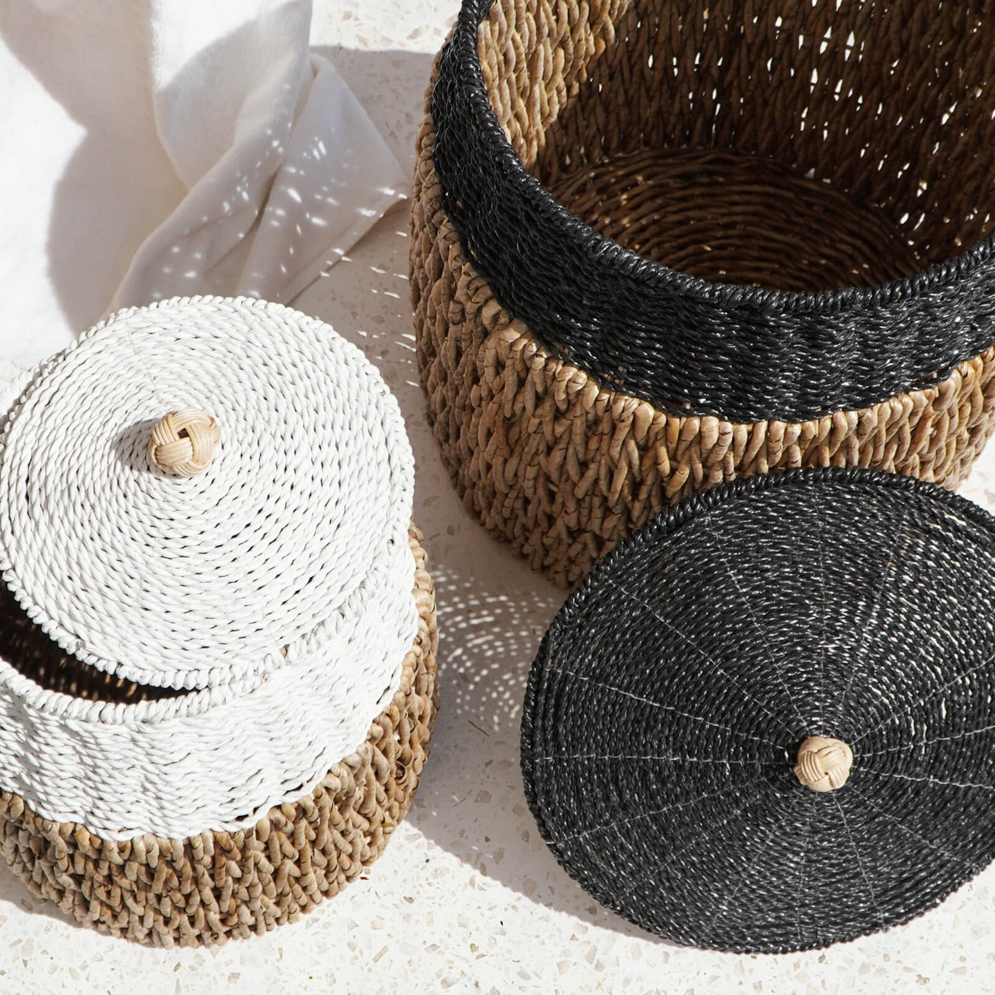 Amina Basket With Lid Set Of Two