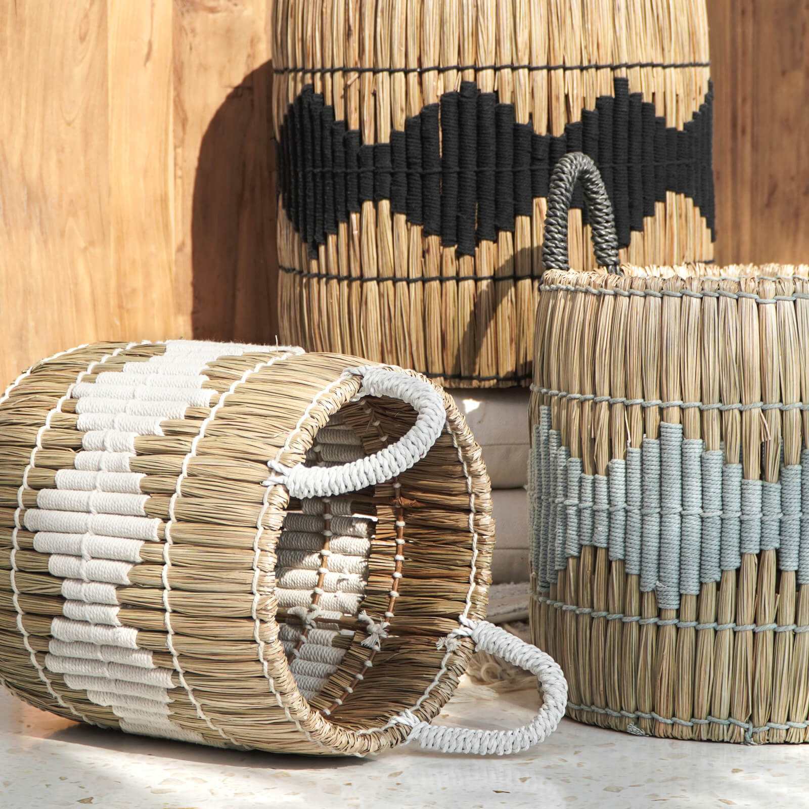 Alvina Basket With Handle Set Of Three