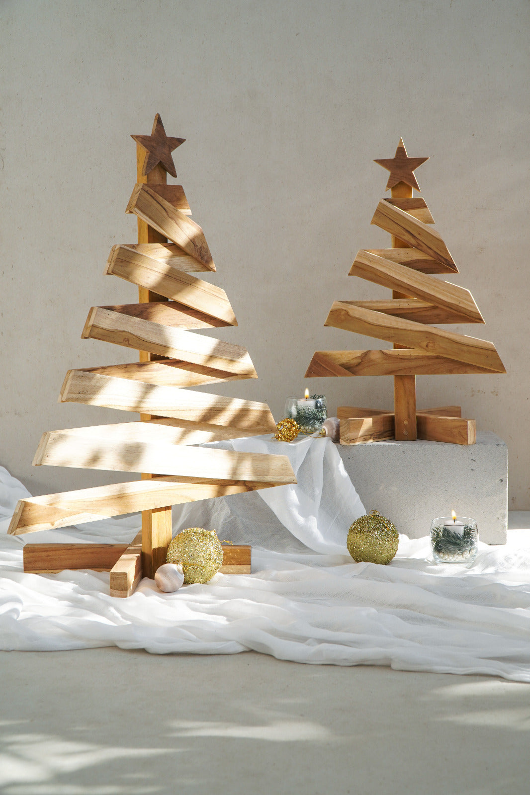 Teak Christmas decoration – Tree – boho decor handmade in Bali by BaliSouk