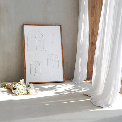 Teak wall decoration Palmer – boho decor, handwoven and handmade in Bali
