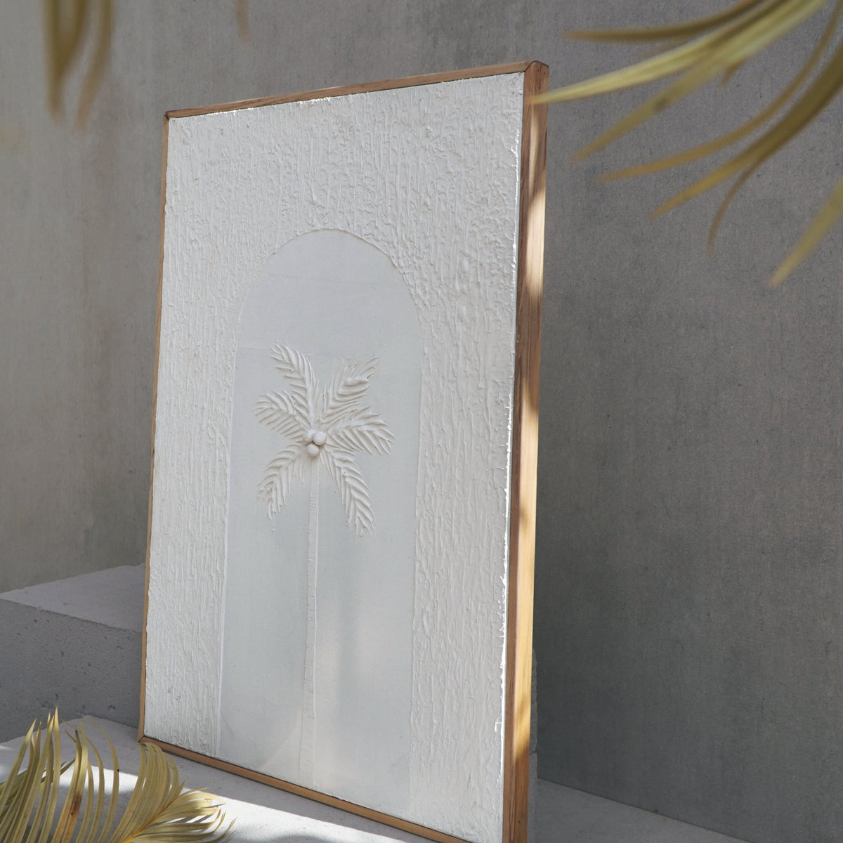 Teak wall decoration – Kalapa, natural natural materials in boho style