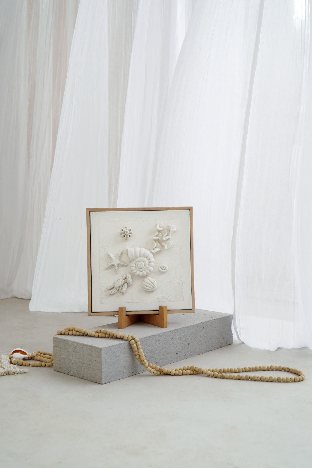Teak wall decoration – Doria Shells, natural natural materials in boho style