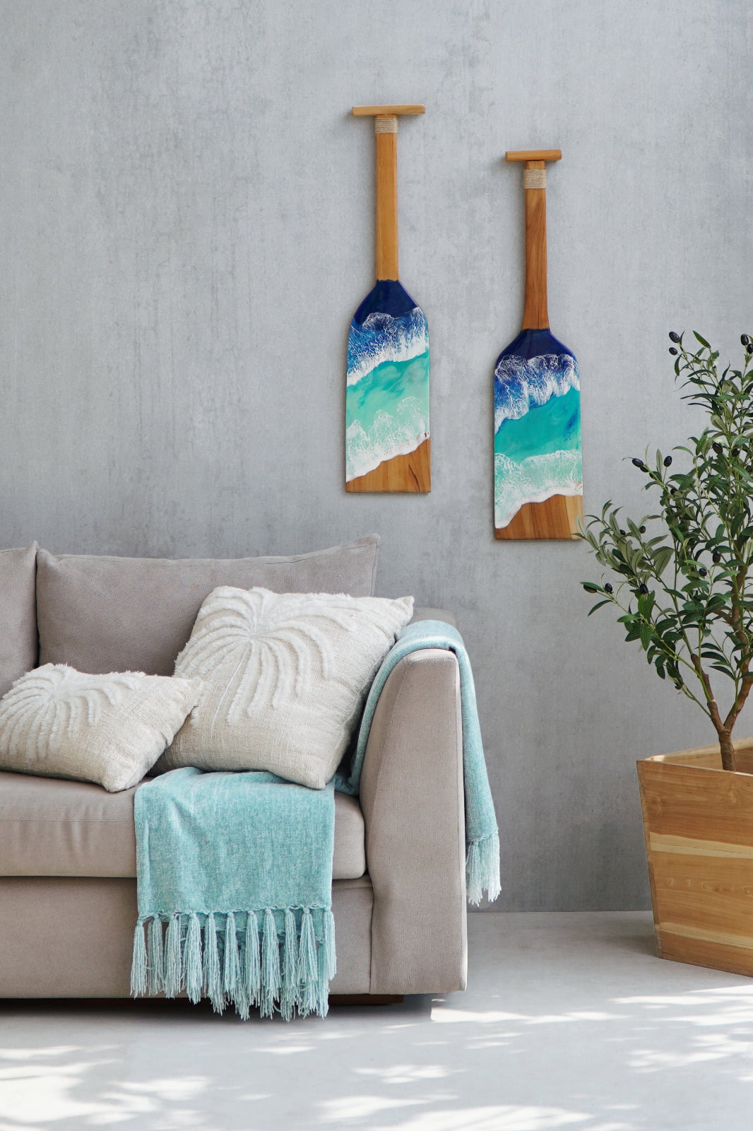 Teak decorative paddle – Paddle Deco, natural natural materials in boho style