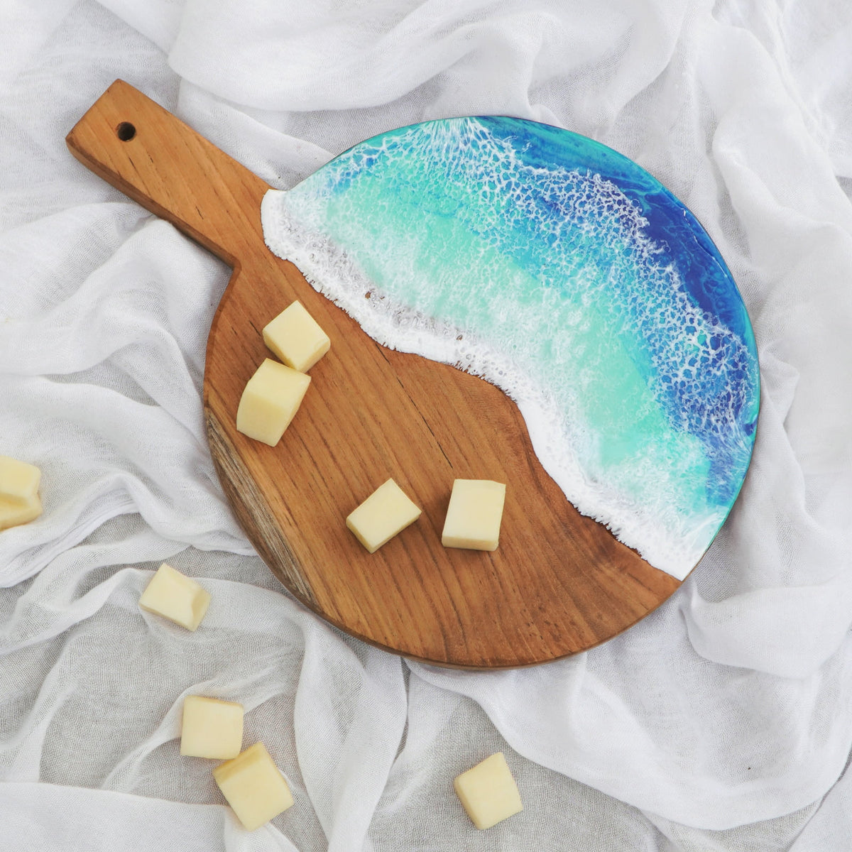 Serving Pizza tray in natural materials – boho decor by BaliSouk