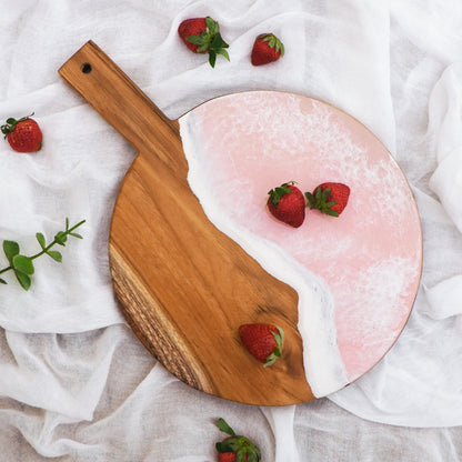 Teak tray Serving Pizza – handmade in Bali, boho style