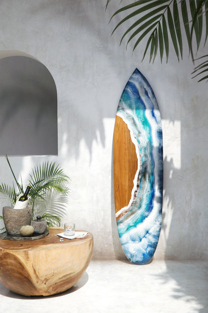 Kuta Surfboard wall decoration, boho decor handmade by Balinese artisans