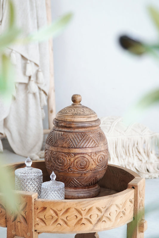 Boho albasia wood sculpture Candra Carving Gucci, handcrafted in Bali