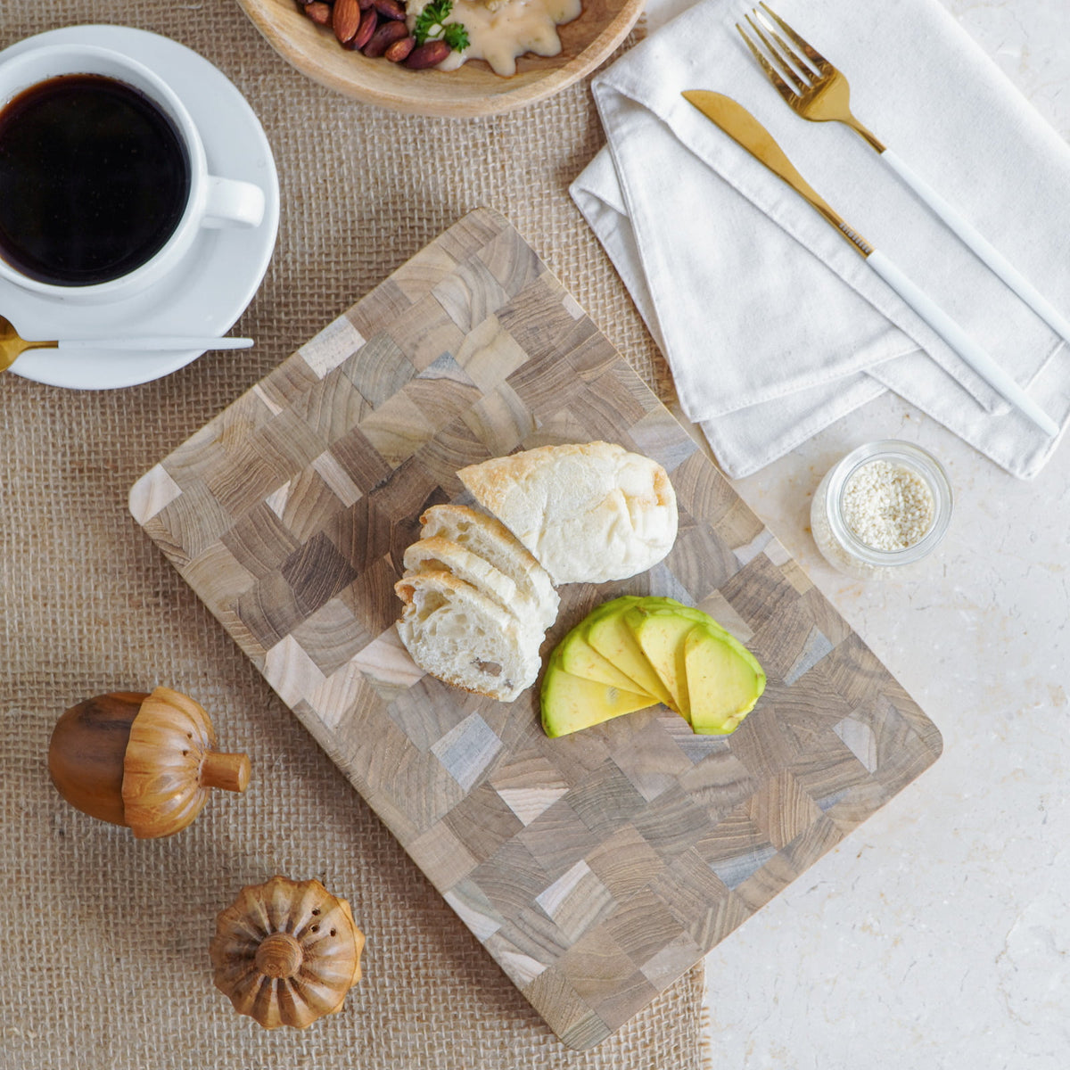 Lucy End Grain Cutting Board – natural materials board, boho decor from Bali