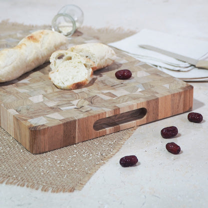 Lucy End Grain Cutting Board board in natural materials – boho decor by BaliSouk