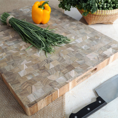 Lucy End Grain Cutting Board – natural materials board, boho decor from Bali