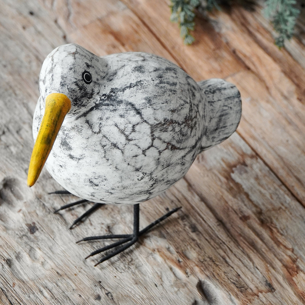 Seagull Bird Bella sculpture in natural materials – handmade boho decor from Bali