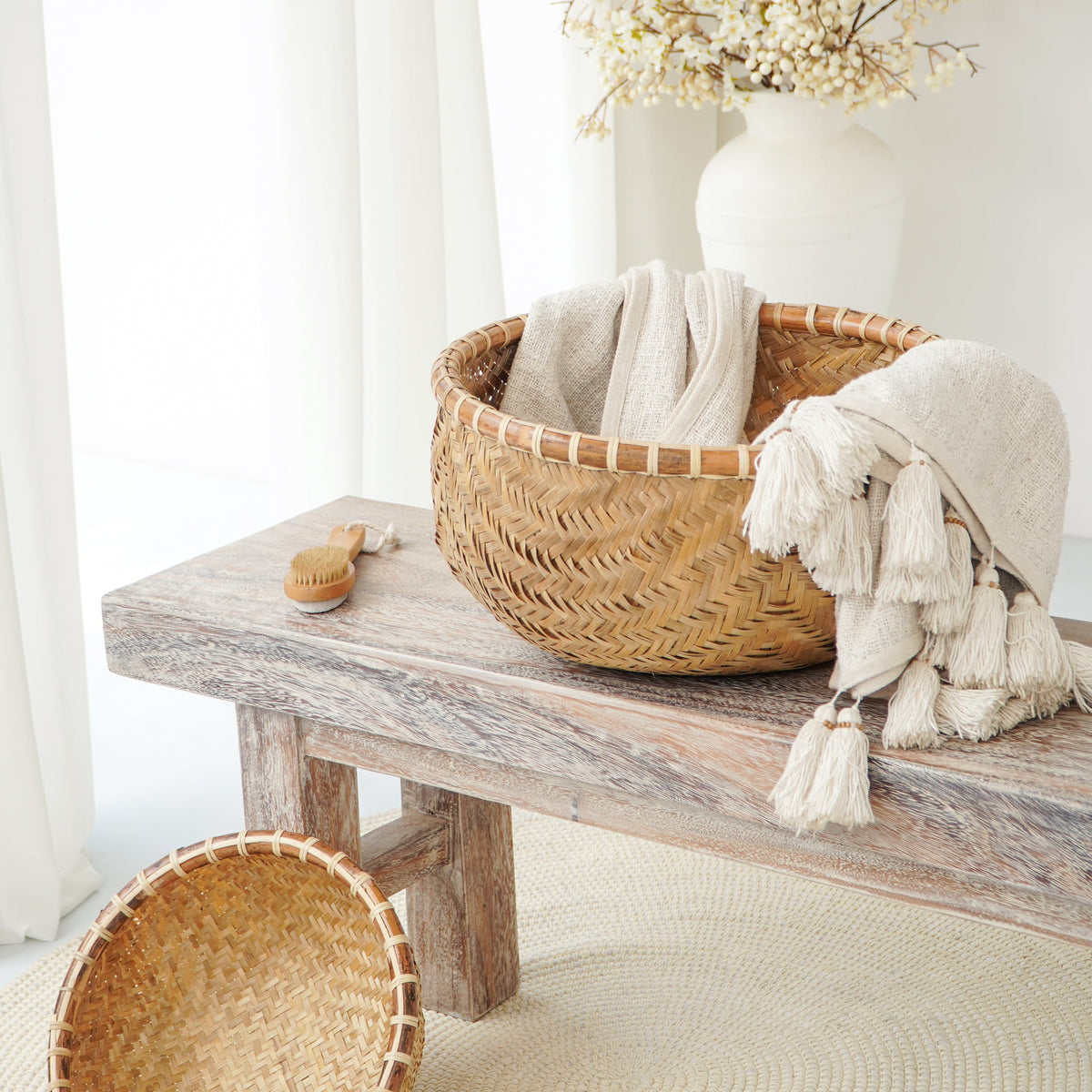 Handmade bamboo basket – the Andong, boho decor made in Bali
