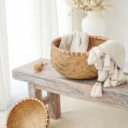 Handmade bamboo basket – the Andong, boho decor made in Bali