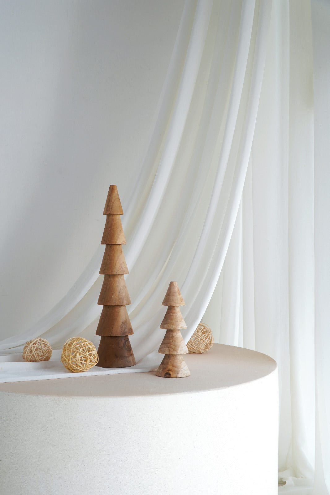 Teak decorative stand – Pagoda, natural natural materials in boho style
