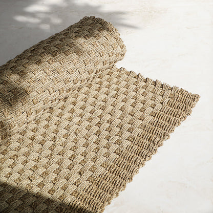 Seagrass rug Hatami – boho decor, handwoven and handmade in Bali