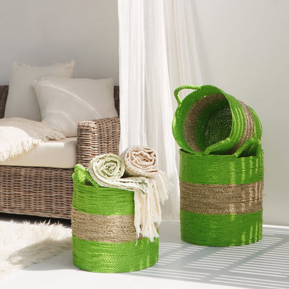 Seagrass basket Calvados – boho decor handcrafted in Bali by BaliSouk