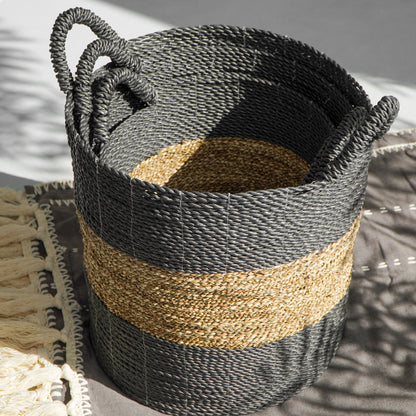 Calvados basket, boho decor handmade by Balinese artisans