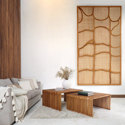 Rattan wall decoration Varna – boho decor handcrafted in Bali by BaliSouk