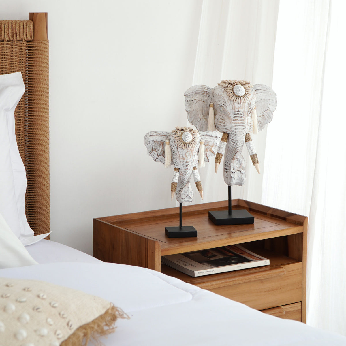 Beaded sculpture – Dumbo Elephant, natural natural materials in boho style