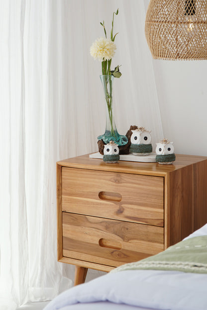 Echo Owl Babies sculpture by BaliSouk – boho decor made in Bali