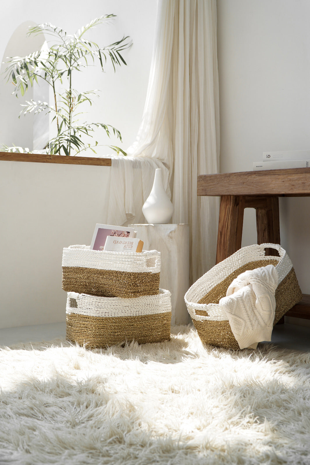 Calvin – natural materials basket, boho decor from Bali