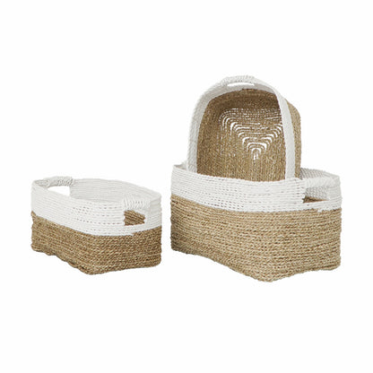 Seagrass basket Calvin – boho decor, handwoven and handmade in Bali