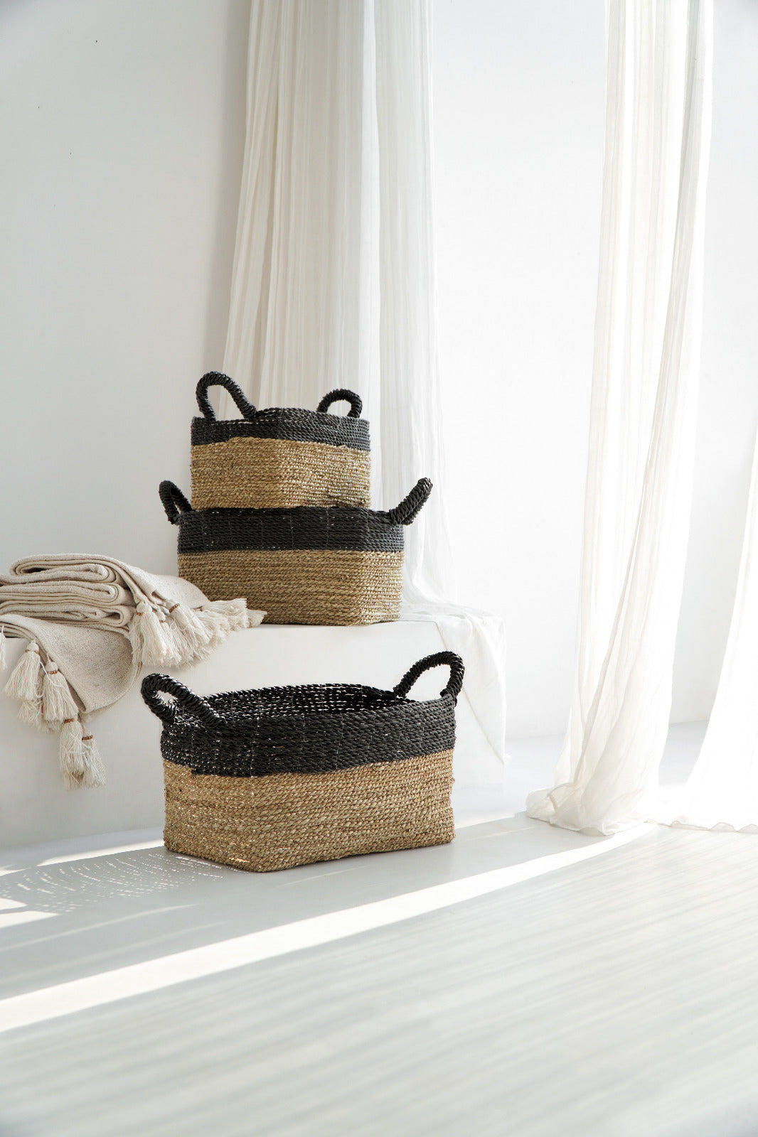 Calvin basket, boho decor handmade by Balinese artisans