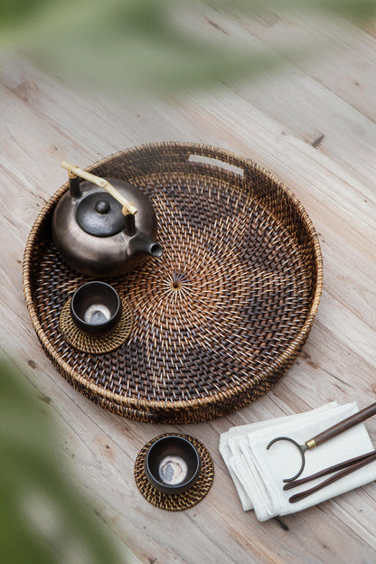 Bali Furniture – Lombok Round Tray With Handle - Small – Lombok Round Tray With Handle - Small br