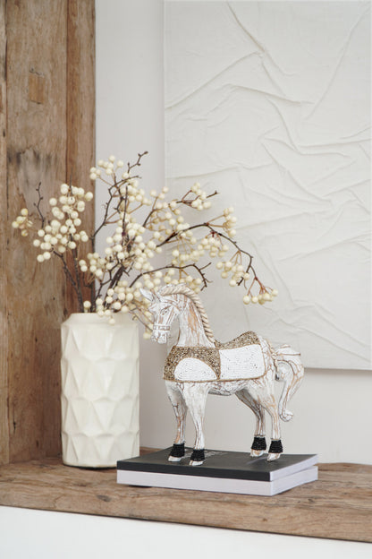 The Trojan Horse Beads sculpture – natural materials, boho decor handmade in Bali