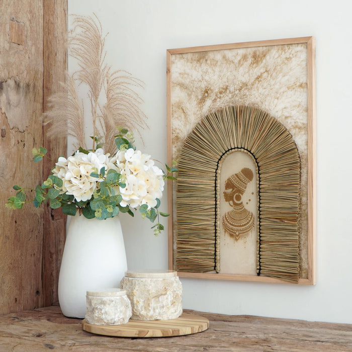 Canvas wall decoration Abena – boho decor handcrafted in Bali by BaliSouk