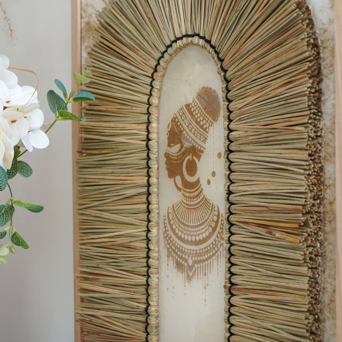 Canvas wall decoration Abena – handmade in Bali, boho style