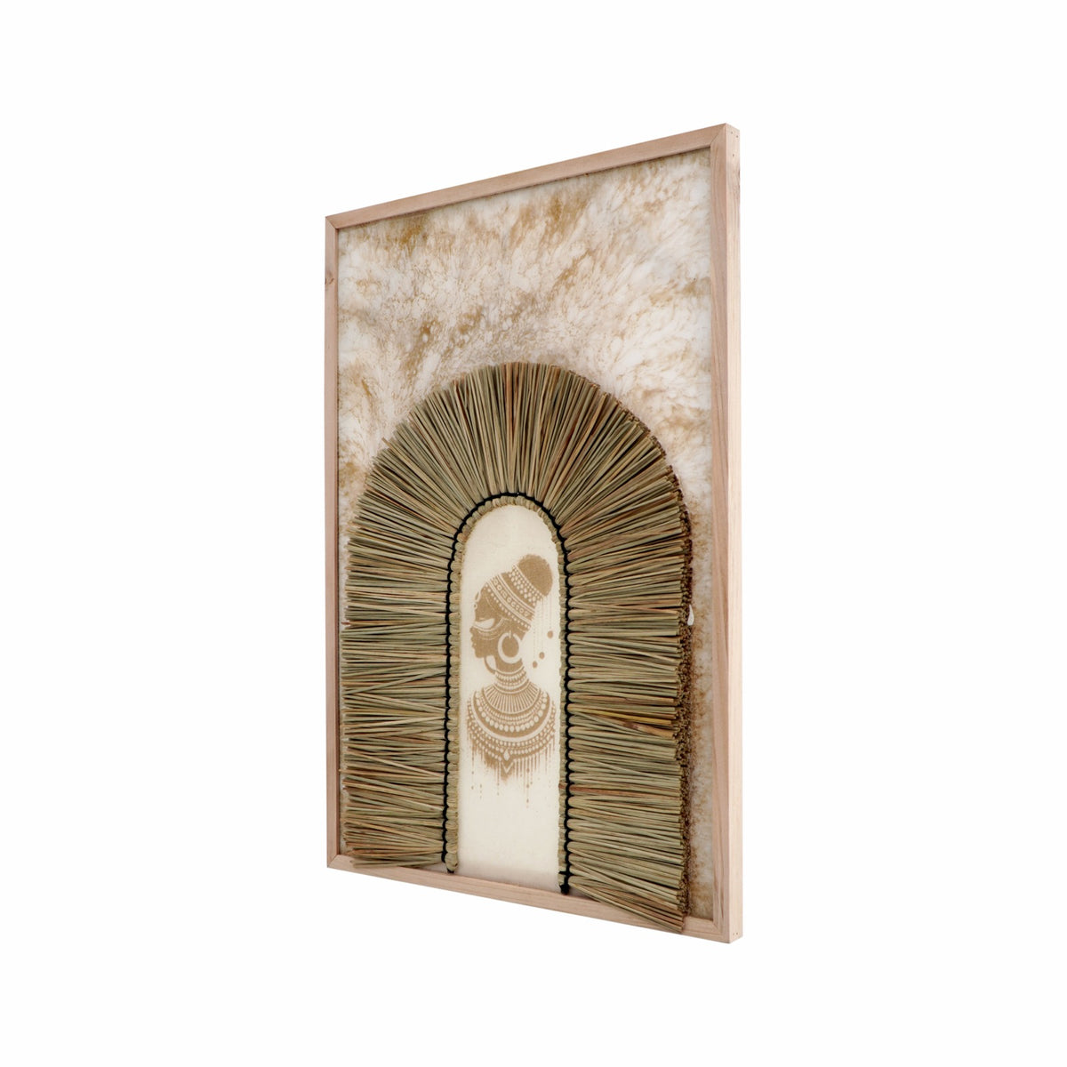 Canvas wall decoration – Abena, natural natural materials in boho style
