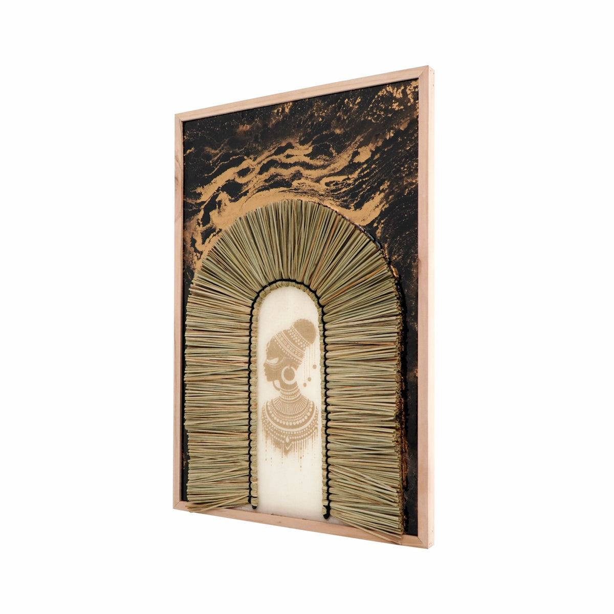 Abena wall decoration in natural materials – boho decor by BaliSouk