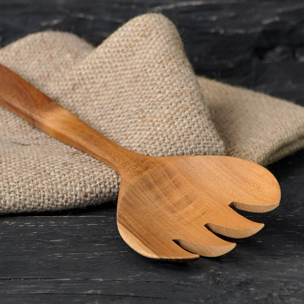 Boho solid teak outdoor chair Bali Fork, crafted by hand in Bali