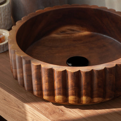 Suar wood washbasin Bertha Sink – boho furniture, handwoven and handmade in Bali