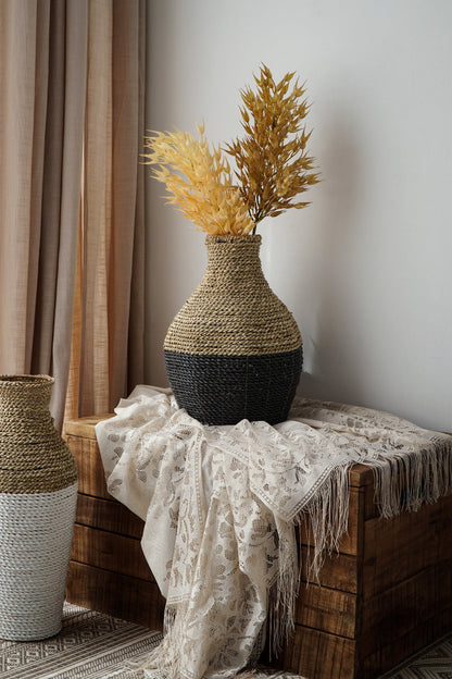 seagrass vase Bluma – boho decor handcrafted in Bali by BaliSouk