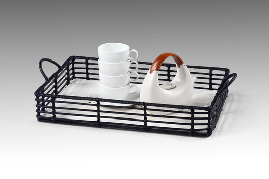 Black Rattan Tray