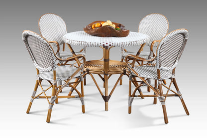 Synthetic rattan dining table – Bistro, natural natural materials in boho style