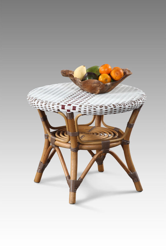Boho synthetic rattan dining table Bistro, handcrafted in Bali