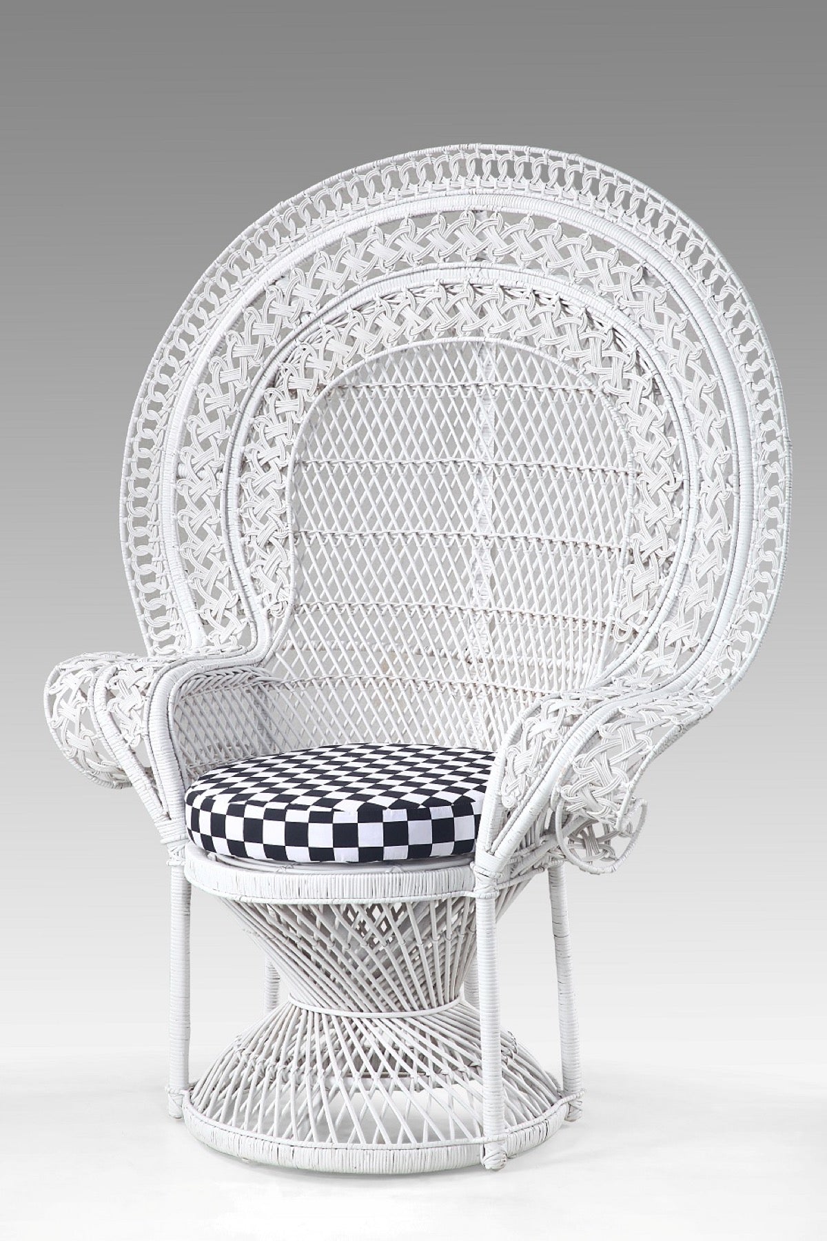 Oriental Chair With Black & White Cushion