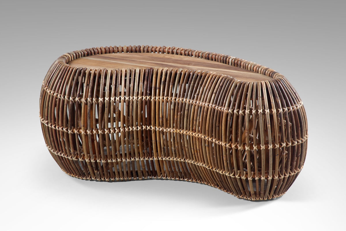 Handmade rattan coffee table – the Harington, boho furniture made in Bali