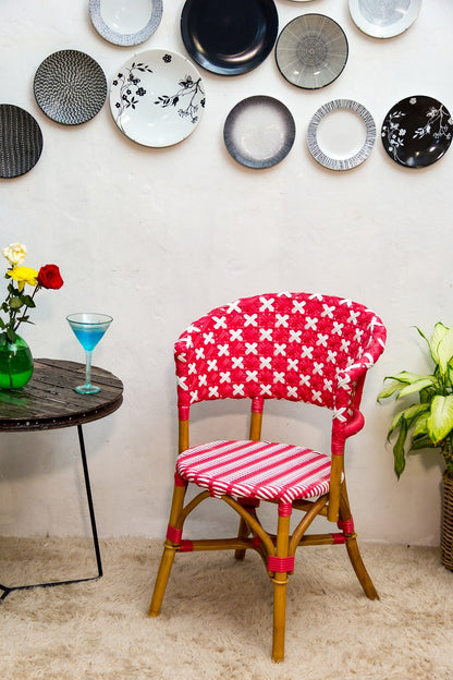 Synthetic rattan armchair Bistro Arm – boho furniture, handwoven and handmade in Bali