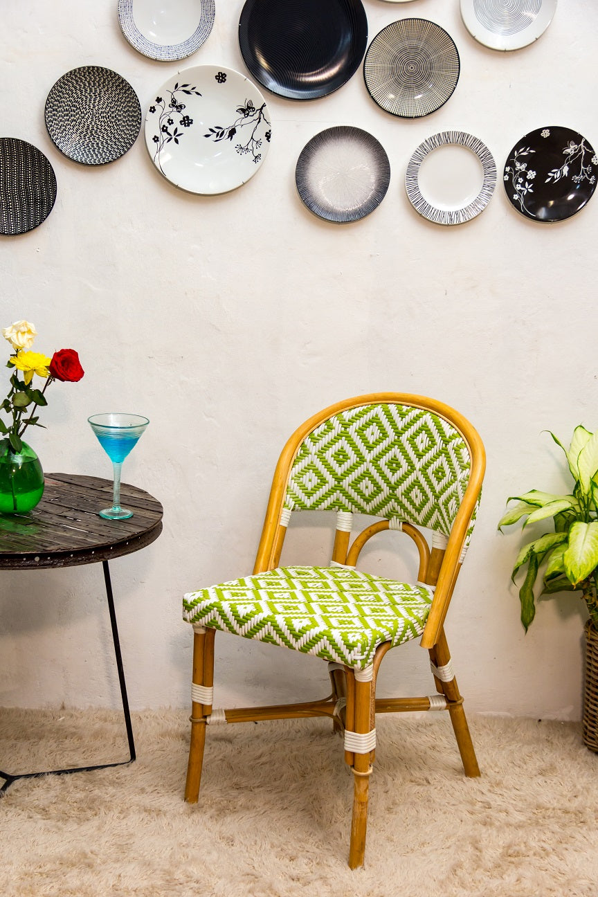 Synthetic rattan armchair – Bistro Arm, natural natural materials in boho style