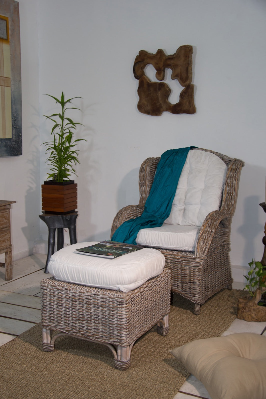 Rattan armchair – Wing Arm, natural natural materials in boho style