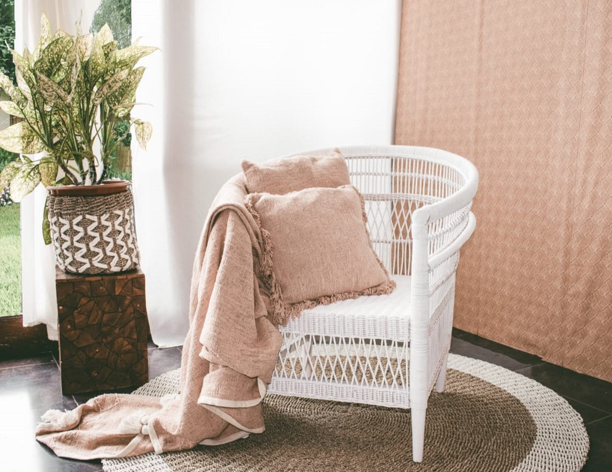 Malawi Arm Chair With White Cushion – Set of 2