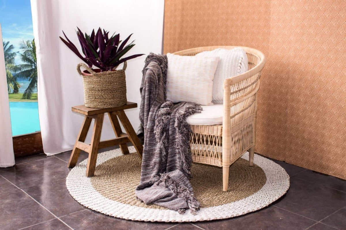 Malawi Arm Chair With White Cushion Seat – Set of 2