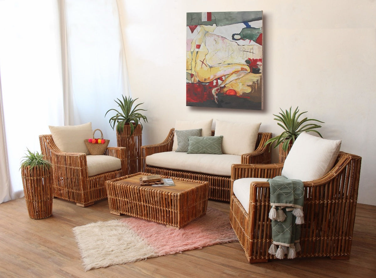 Handmade rattan living set – the Rosita, boho furniture made in Bali