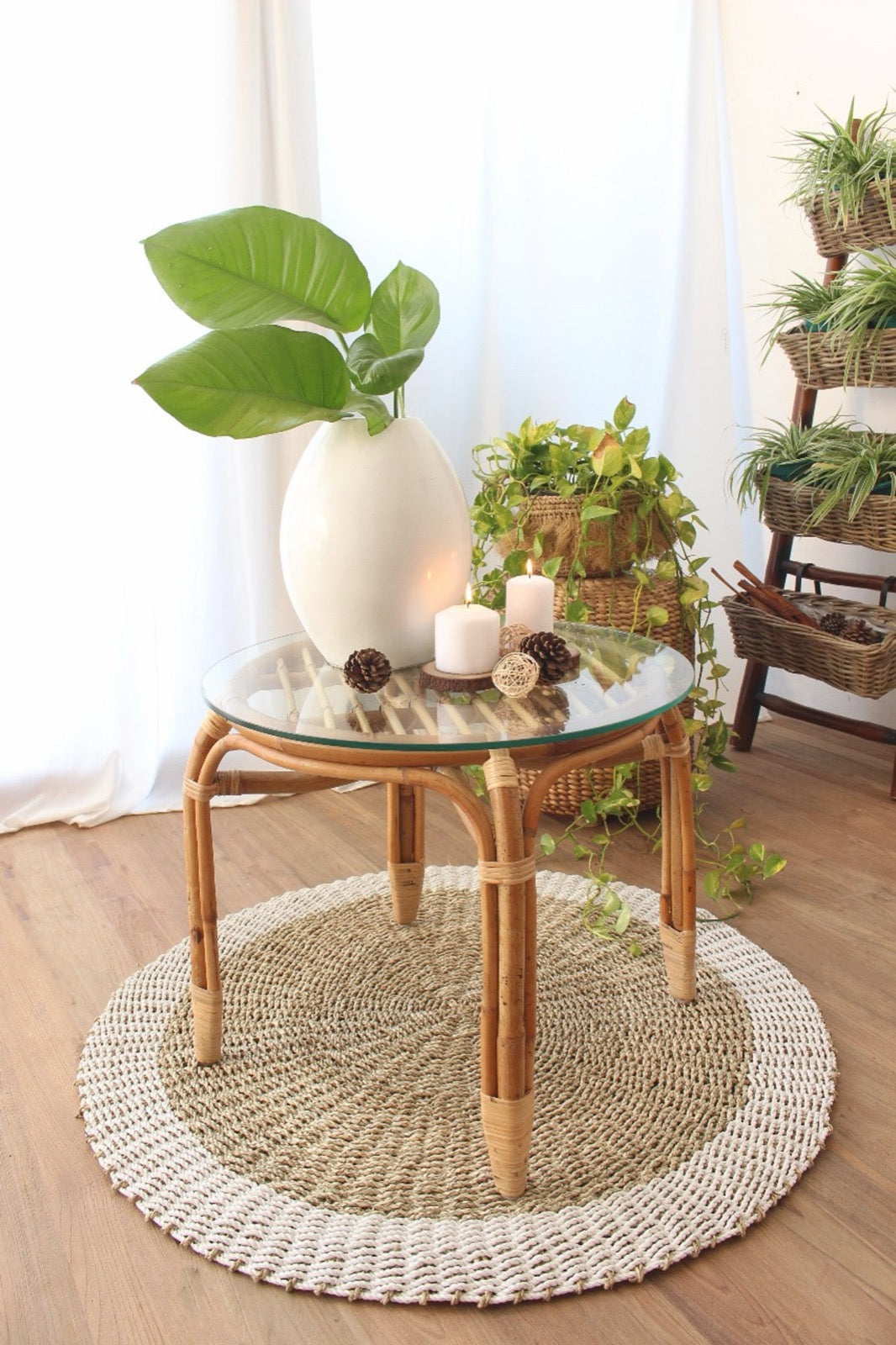 Rattan table – Sumatra, natural natural materials in boho style