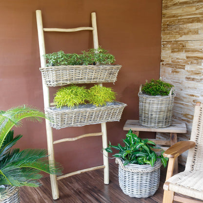 Rattan planter Verona Balcony – boho decor handcrafted in Bali by BaliSouk